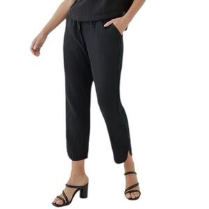 Pact Coastal Double Gauze Tapered Pull-On black Organic Cotton Pant Size M